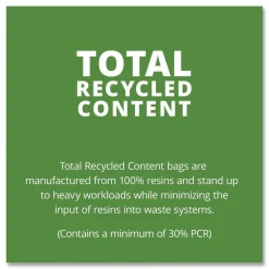 Outlet 36 in. x 58 in. 1.5 mil. 60 Gallon Total Recycled Content Plastic Trash Bags - Brown/ Black (100/Carton) Trash & Waste Bins
