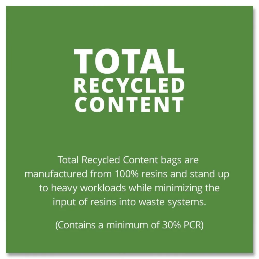 Outlet 36 in. x 58 in. 1.5 mil. 60 Gallon Total Recycled Content Plastic Trash Bags - Brown/ Black (100/Carton) Trash & Waste Bins