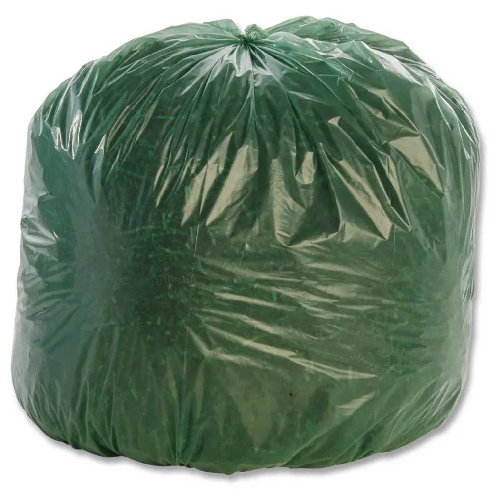 Outlet Controlled Life-Cycle 33 in. x 40 in. 1.1 mil. 33 Gallon Plastic Trash Bags - Green (40/Box) Trash & Waste Bins
