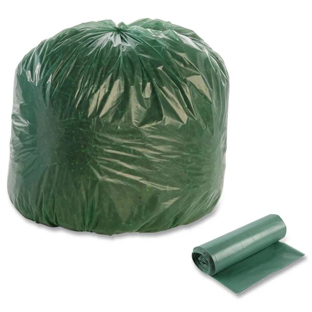 Outlet Controlled Life-Cycle 33 in. x 40 in. 1.1 mil. 33 Gallon Plastic Trash Bags - Green (40/Box) Trash & Waste Bins