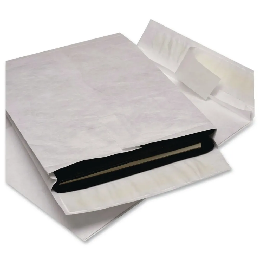 Best 12 in. x 16 in. No. 15-1/2 Lightweight 14 lbs. Tyvek Open End Expansion Mailers - White (100/Carton) Pens, Pencils & Markers