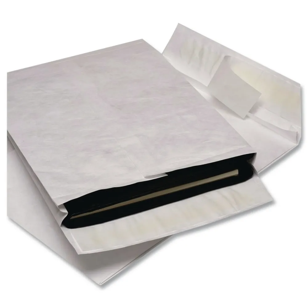 Online Tyvek 12 x 16 18 lb. Heavyweight Square Flap Open End Expansion Mailers - White (100/Carton) Mailing, Packing & Shipping