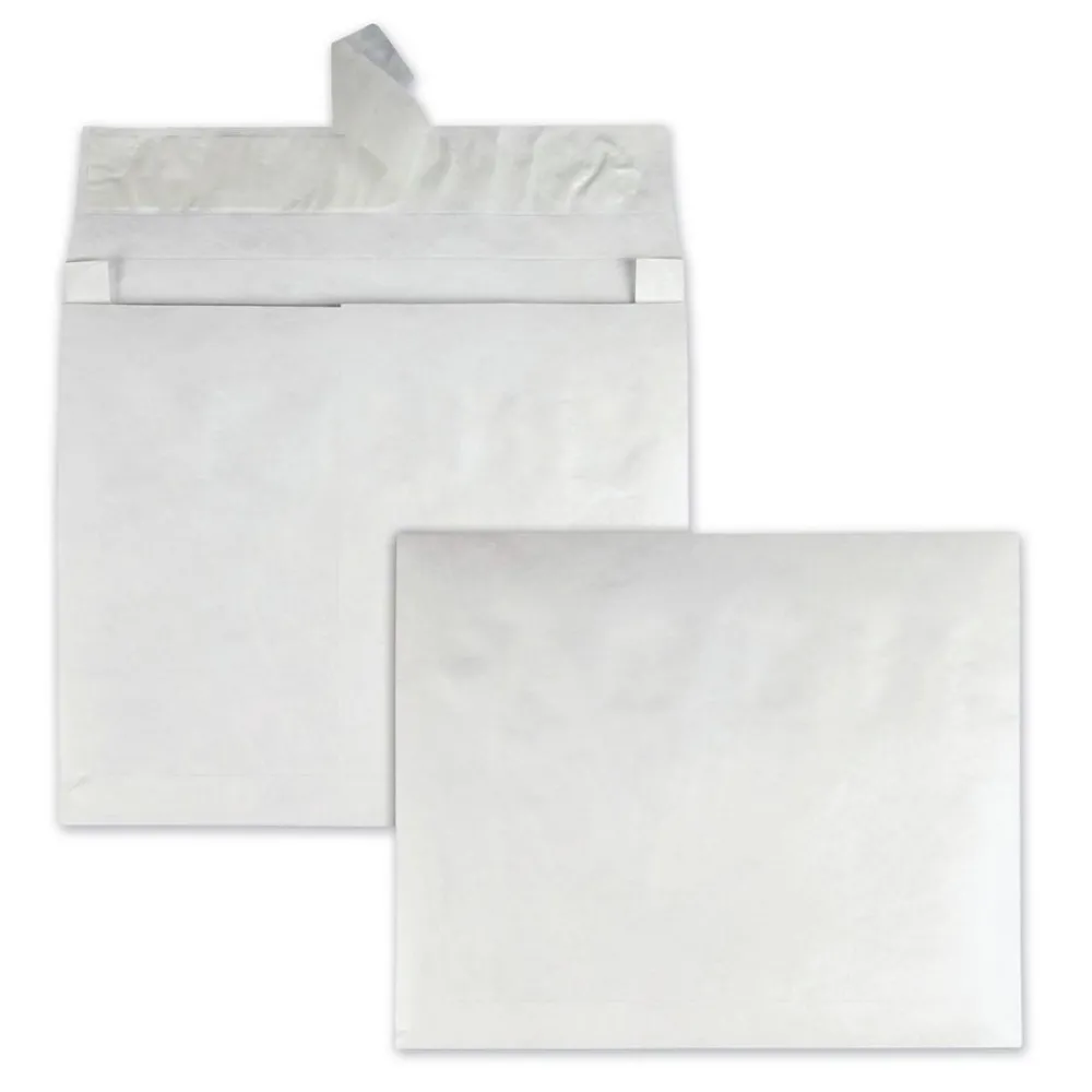 Best Tyvek 10 x 13 18 lb. Heavyweight Square Flap Open End Expansion Mailers - White (100/Carton) Mailing, Packing & Shipping