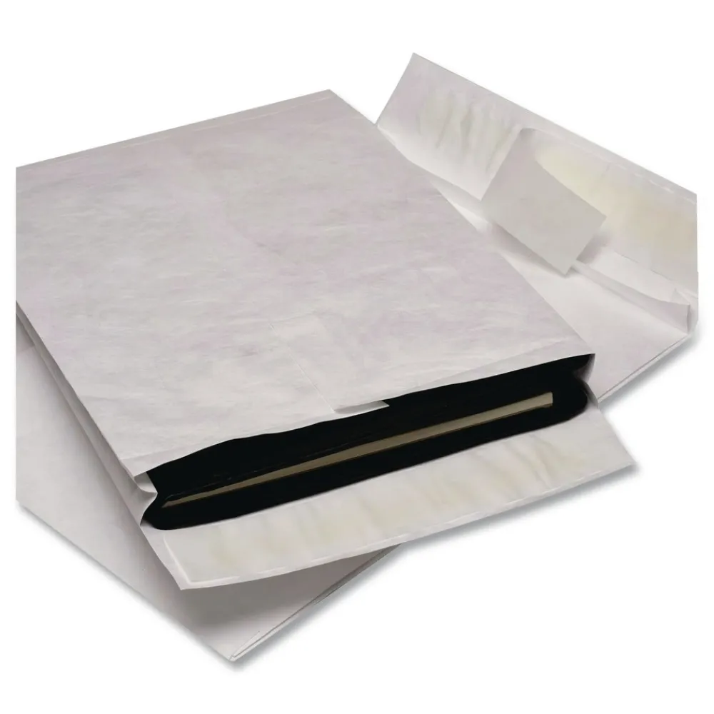 Best Tyvek 10 x 13 18 lb. Heavyweight Square Flap Open End Expansion Mailers - White (100/Carton) Mailing, Packing & Shipping