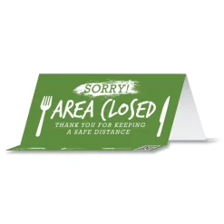 New BeSafe 8 in. x 3.87 in. Messaging Table Top Tent Card - Green (100/Carton) Floor Signs