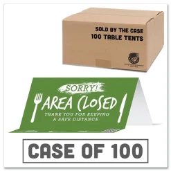 New BeSafe 8 in. x 3.87 in. Messaging Table Top Tent Card - Green (100/Carton) Floor Signs