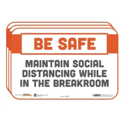 Online BeSafe Messaging 9 in. x 6 in. Repositionable Wall/Door Signs - White (3/Pack) Floor Signs