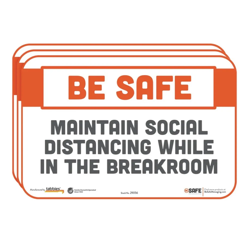 Online BeSafe Messaging 9 in. x 6 in. Repositionable Wall/Door Signs - White (3/Pack) Floor Signs