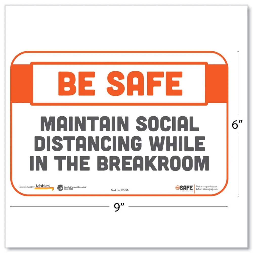 Online BeSafe Messaging 9 in. x 6 in. Repositionable Wall/Door Signs - White (3/Pack) Floor Signs