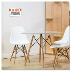 Online BeSafe Messaging 9 in. x 6 in. Repositionable Wall/Door Signs - White (3/Pack) Floor Signs