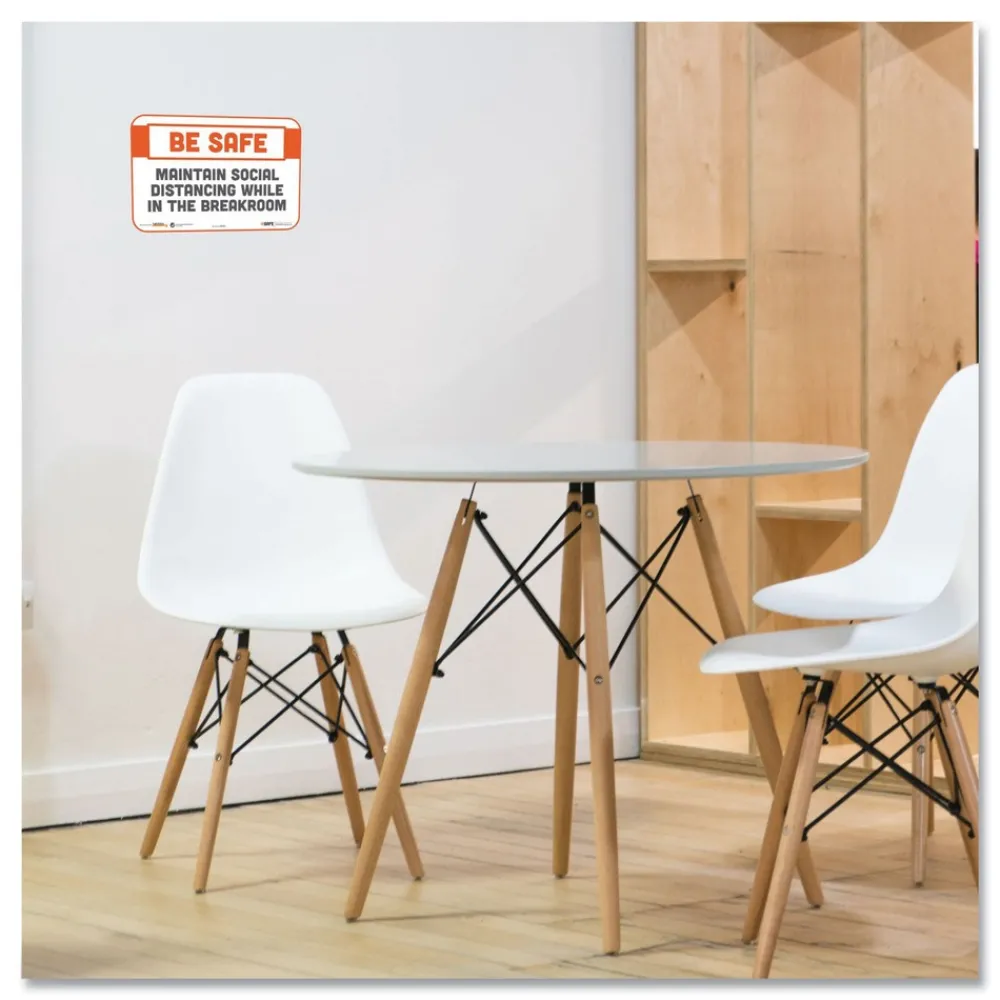 Online BeSafe Messaging 9 in. x 6 in. Repositionable Wall/Door Signs - White (3/Pack) Floor Signs