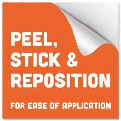 Online BeSafe Messaging 9 in. x 6 in. Repositionable Wall/Door Signs - White (3/Pack) Floor Signs