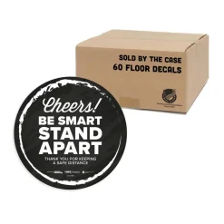 New BeSafe Messaging 12 in. Floor Decals - Black/White (60/Carton) Floor Signs