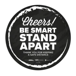 New BeSafe Messaging 12 in. Floor Decals - Black/White (60/Carton) Floor Signs