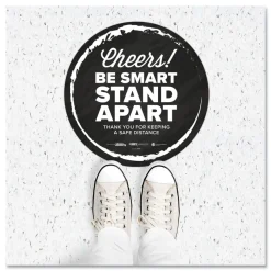 New BeSafe Messaging 12 in. Floor Decals - Black/White (60/Carton) Floor Signs