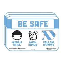 BeSafe Messaging 9 in. x 6 in. Education Wall Signs - Blue/White (3/Pack) Floor Signs