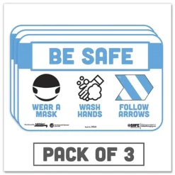 BeSafe Messaging 9 in. x 6 in. Education Wall Signs - Blue/White (3/Pack) Floor Signs