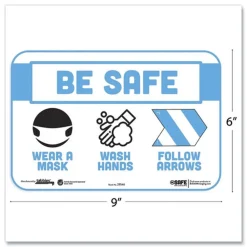 BeSafe Messaging 9 in. x 6 in. Education Wall Signs - Blue/White (3/Pack) Floor Signs