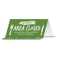 Sale BeSafe Messaging 8 in. x 3.87 in. Table Top Tent Card - Green (10/Pack) Floor Signs