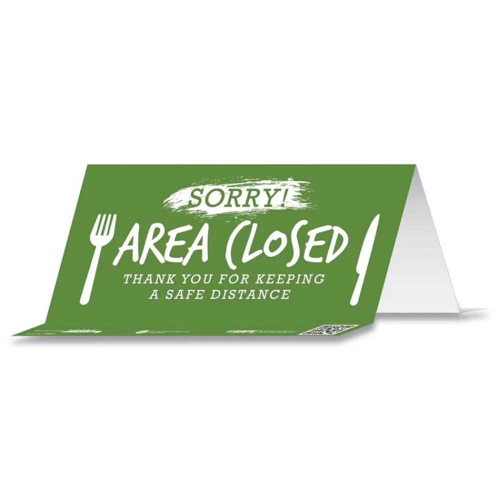 Sale BeSafe Messaging 8 in. x 3.87 in. Table Top Tent Card - Green (10/Pack) Floor Signs