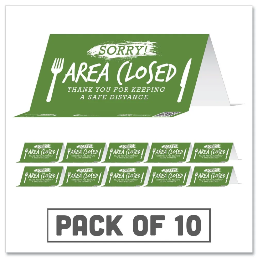 Sale BeSafe Messaging 8 in. x 3.87 in. Table Top Tent Card - Green (10/Pack) Floor Signs