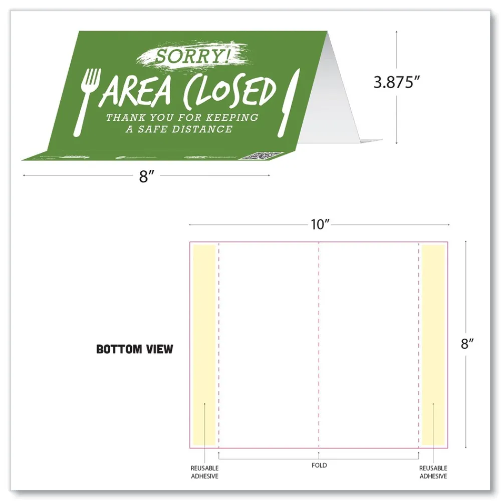 Sale BeSafe Messaging 8 in. x 3.87 in. Table Top Tent Card - Green (10/Pack) Floor Signs