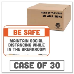 Online BeSafe Messaging 9 in. x 6 in. Repositionable Wall/Door Signs - White (30/Carton) Floor Signs