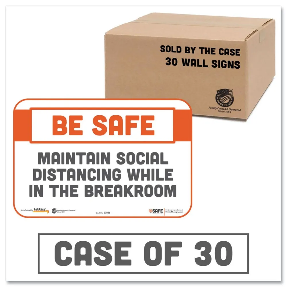 Online BeSafe Messaging 9 in. x 6 in. Repositionable Wall/Door Signs - White (30/Carton) Floor Signs