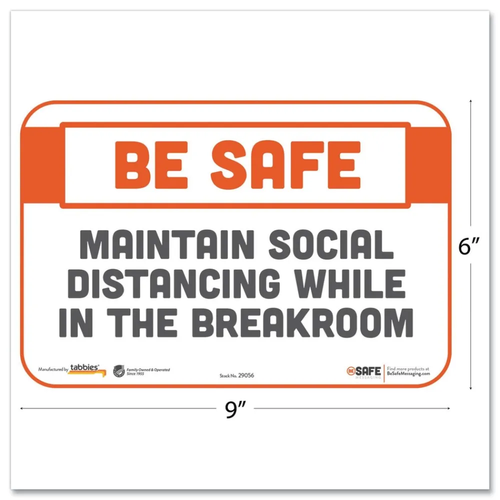 Online BeSafe Messaging 9 in. x 6 in. Repositionable Wall/Door Signs - White (30/Carton) Floor Signs