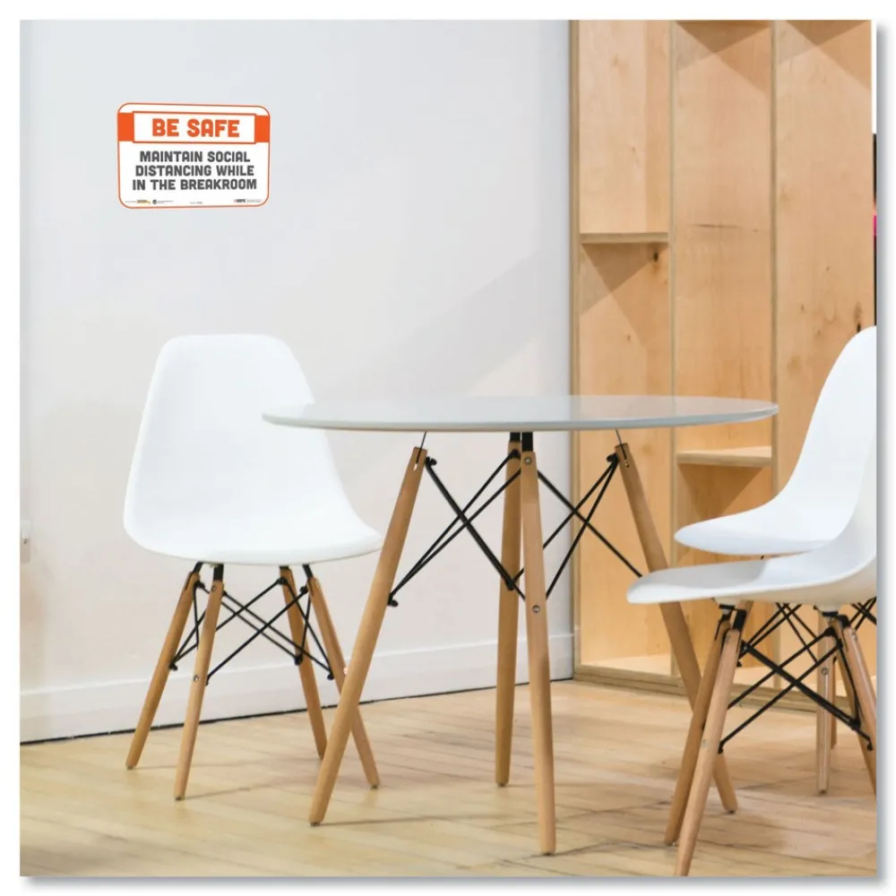 Online BeSafe Messaging 9 in. x 6 in. Repositionable Wall/Door Signs - White (30/Carton) Floor Signs