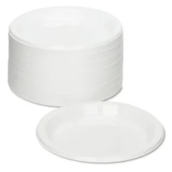 Best 9 in. Diameter Plates Plastic Dinnerware - White (500/Carton) Tabletop And Serveware