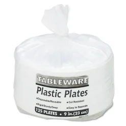 Best 9 in. Diameter Plates Plastic Dinnerware - White (500/Carton) Tabletop And Serveware