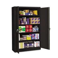 New 48 in. x 18 in. x 78 in. Assembled Jumbo Steel Storage Cabinet - Black Office Furniture & Lighting