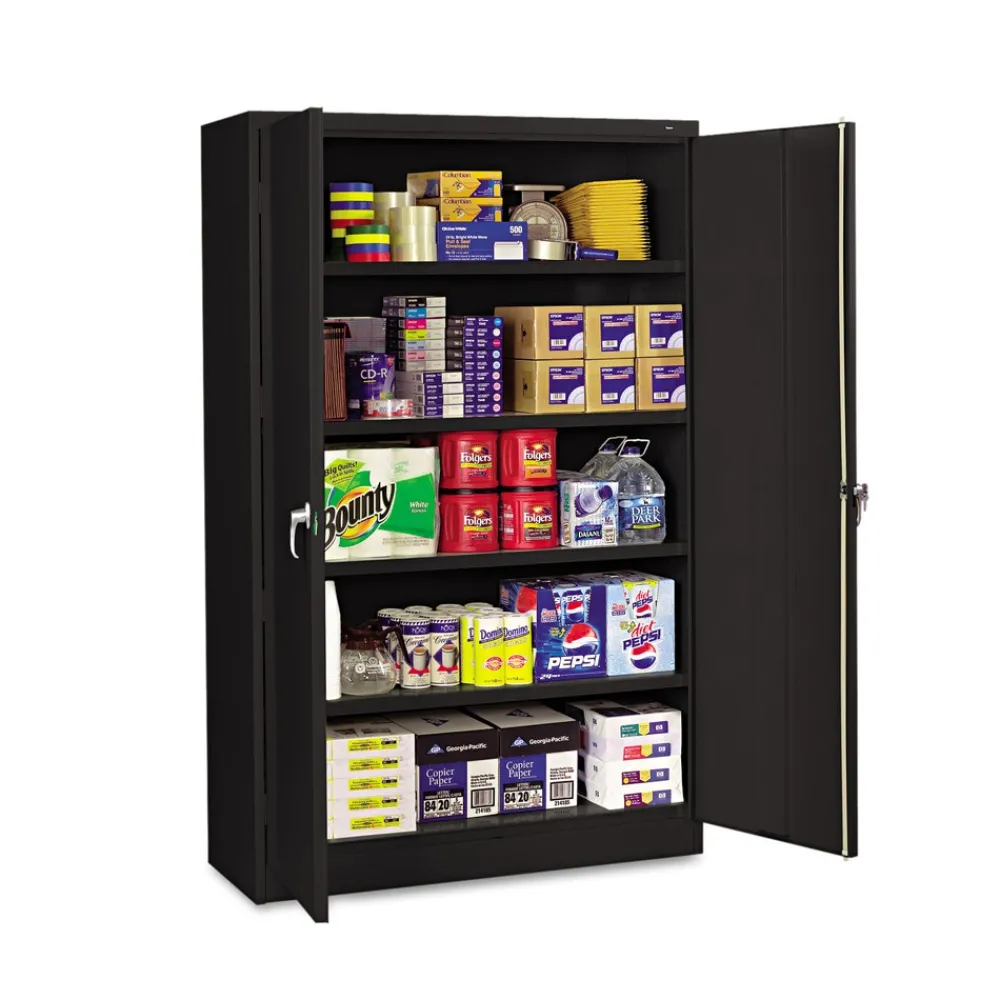 New 48 in. x 18 in. x 78 in. Assembled Jumbo Steel Storage Cabinet - Black Office Furniture & Lighting