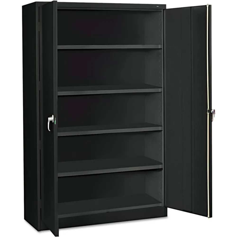 New 48 in. x 18 in. x 78 in. Assembled Jumbo Steel Storage Cabinet - Black Office Furniture & Lighting