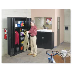 New 48 in. x 18 in. x 78 in. Assembled Jumbo Steel Storage Cabinet - Black Office Furniture & Lighting