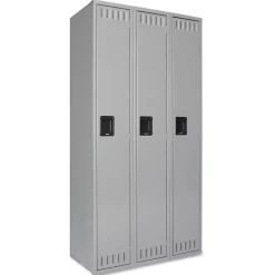 Best 36 in. x 18 in. x 72 in. Three Lockers with Hat Shelves and Coat Rods Single-Tier Locker - Medium Gray Office Furniture & Lighting
