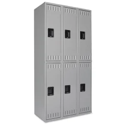 New 36 in. x 18 in. x 72 in. Triple Stack Double Tier Locker - Medium Gray Office Furniture & Lighting