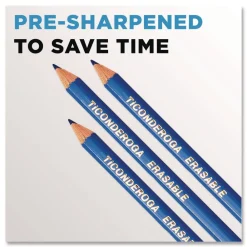 New 2.6 mm 2B (#2) Erasable Colored Pencils - Blue Lead/Blue Barrel (12/Pack) Pens, Pencils & Markers