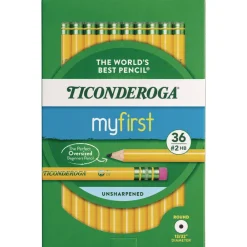 Best 3.6 mm HB (#2) My First Woodcase Pencil with Eraser - Black Lead, Yellow Barrel (36/Pack) Pens, Pencils & Markers