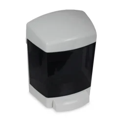 New 4 in. x 6.63 in. x 9 in. 50 oz. Clear Choice Bulk Soap Dispenser - White Cleaning & Janitorial Supplies