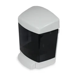 New 4 in. x 6.63 in. x 9 in. 50 oz. Clear Choice Bulk Soap Dispenser - White Cleaning & Janitorial Supplies