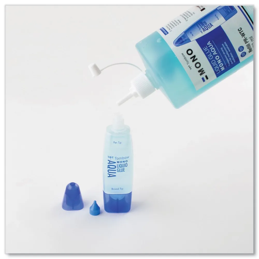 Discount 500 mL Aqua Liquid Glue Refill - Dries Clear Tapes & Adhesives