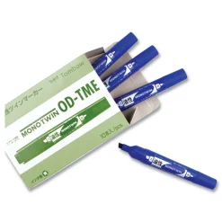 Best Mono Twin Fine/Broad Tips Bold Permanent Marker - Blue (10/Box) Pens, Pencils & Markers