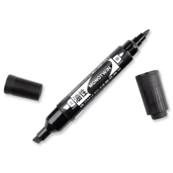 Outlet Mono Twin Fine/Broad Tips Bold Permanent Marker - Black (10/Box) Pens, Pencils & Markers