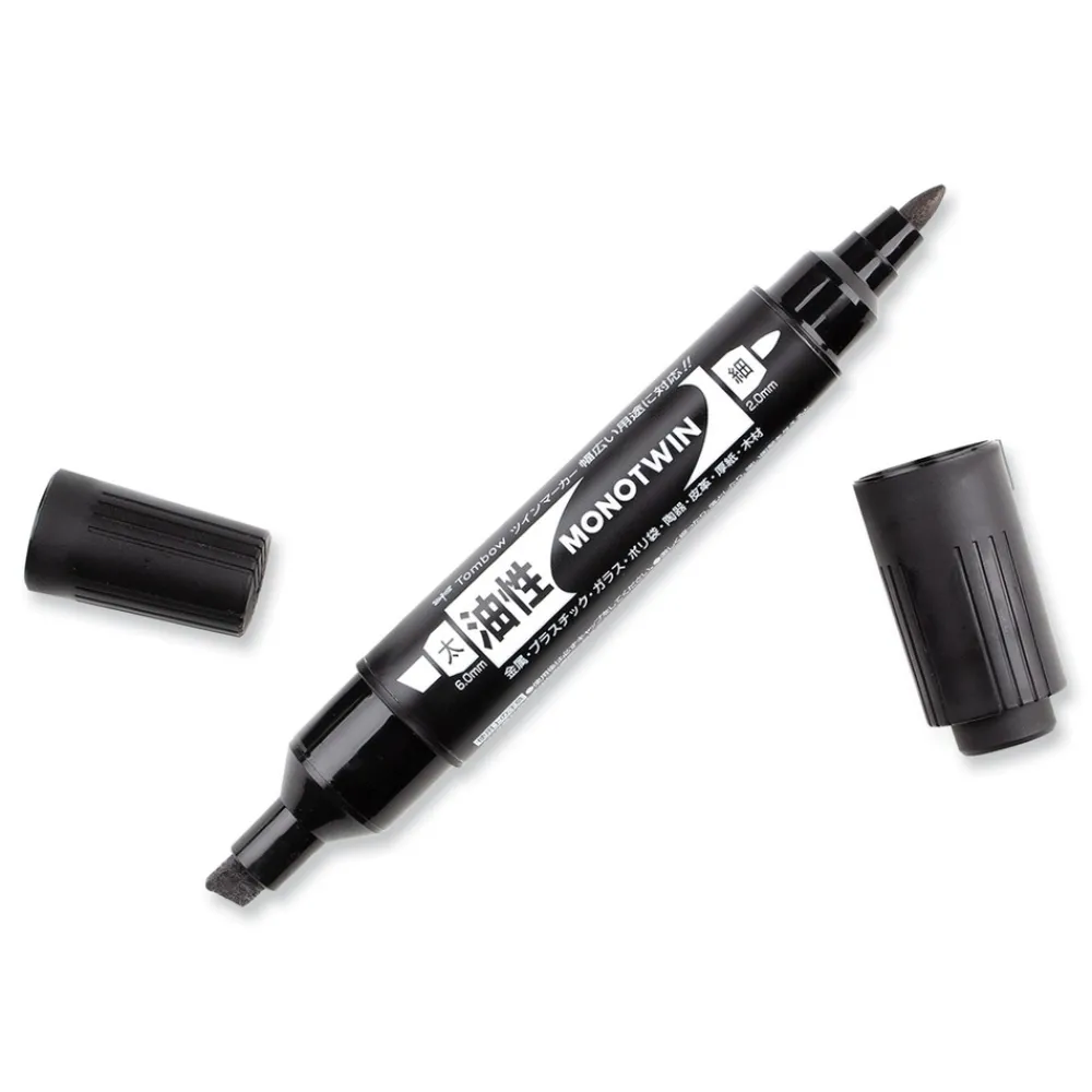 Outlet Mono Twin Fine/Broad Tips Bold Permanent Marker - Black (10/Box) Pens, Pencils & Markers