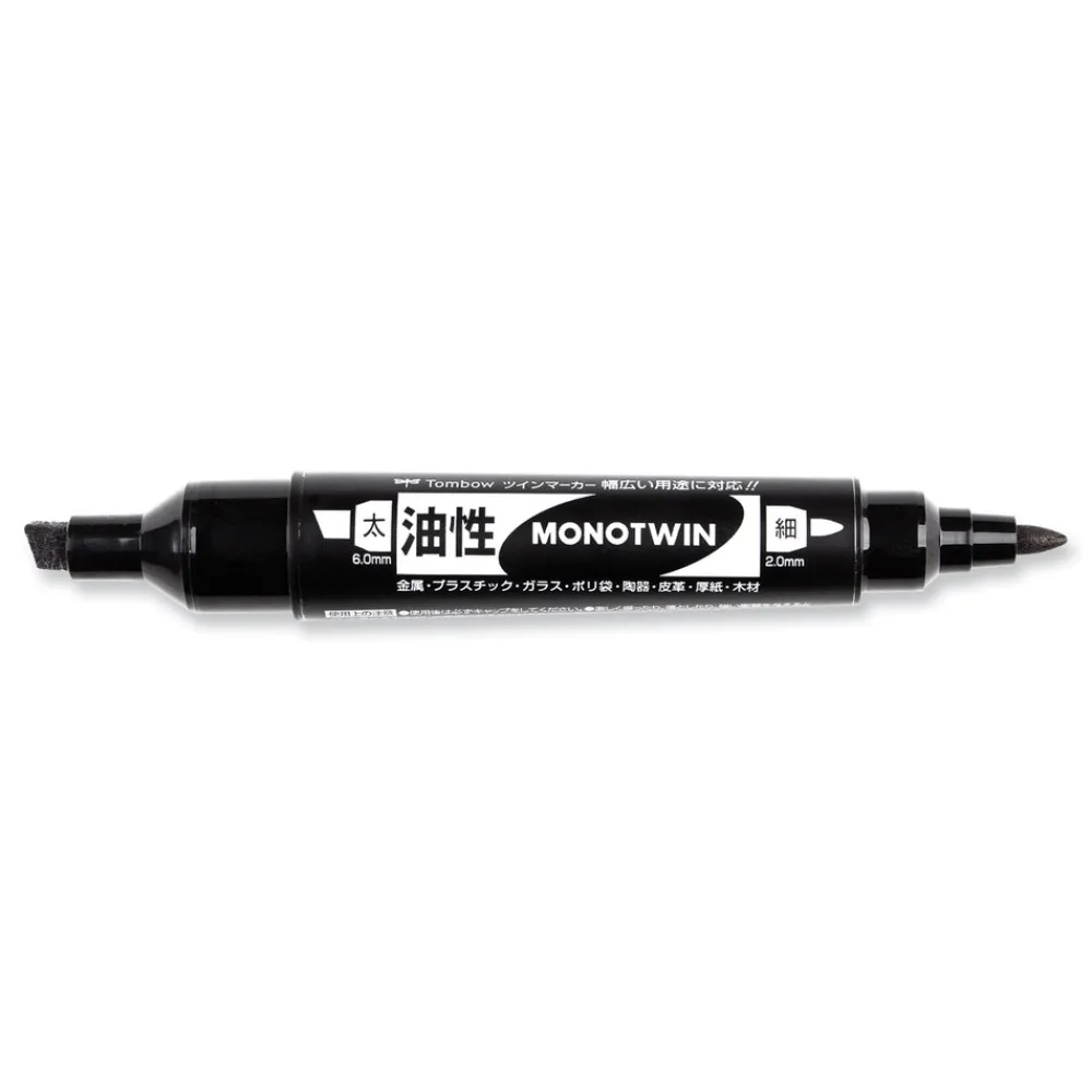 Outlet Mono Twin Fine/Broad Tips Bold Permanent Marker - Black (10/Box) Pens, Pencils & Markers