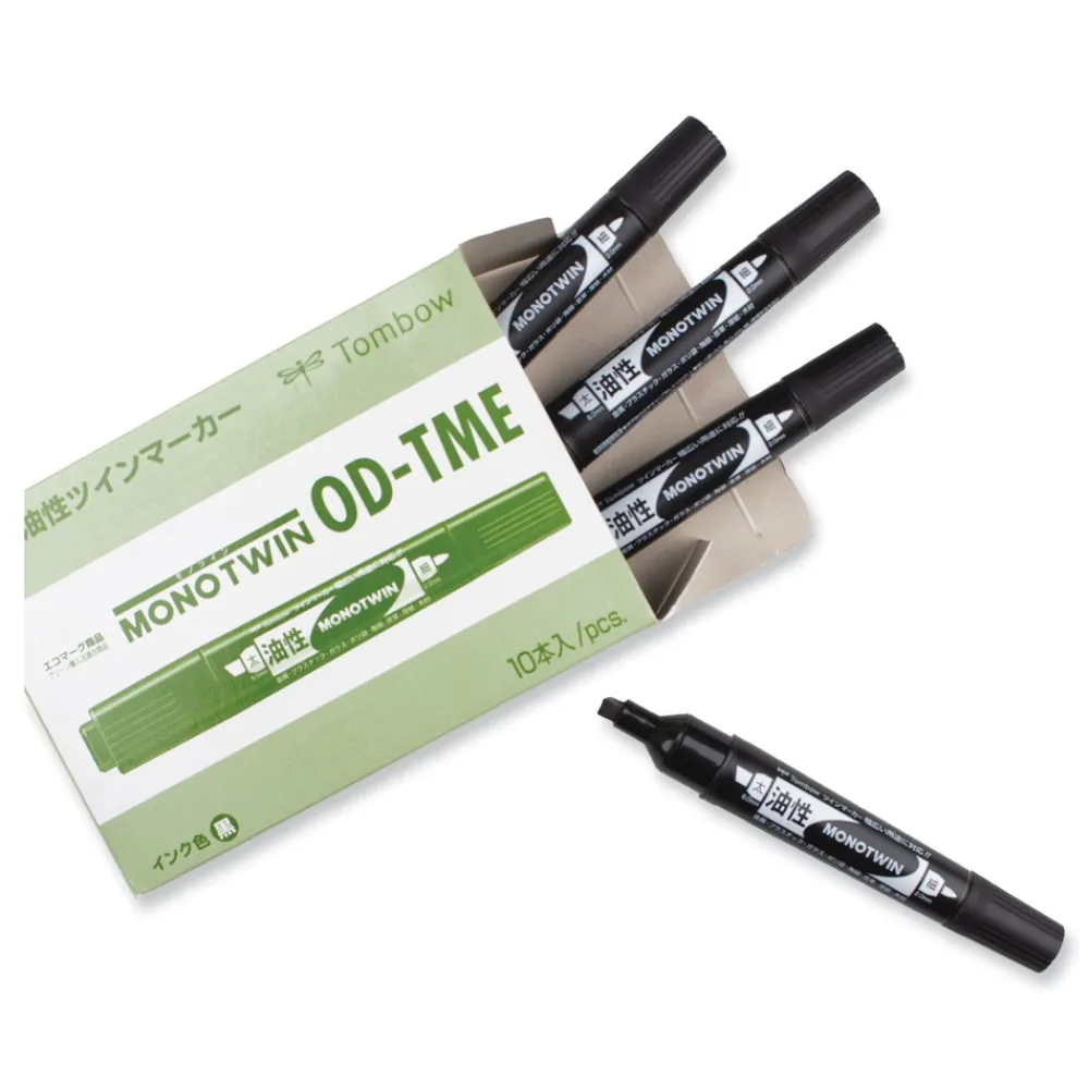 Outlet Mono Twin Fine/Broad Tips Bold Permanent Marker - Black (10/Box) Pens, Pencils & Markers