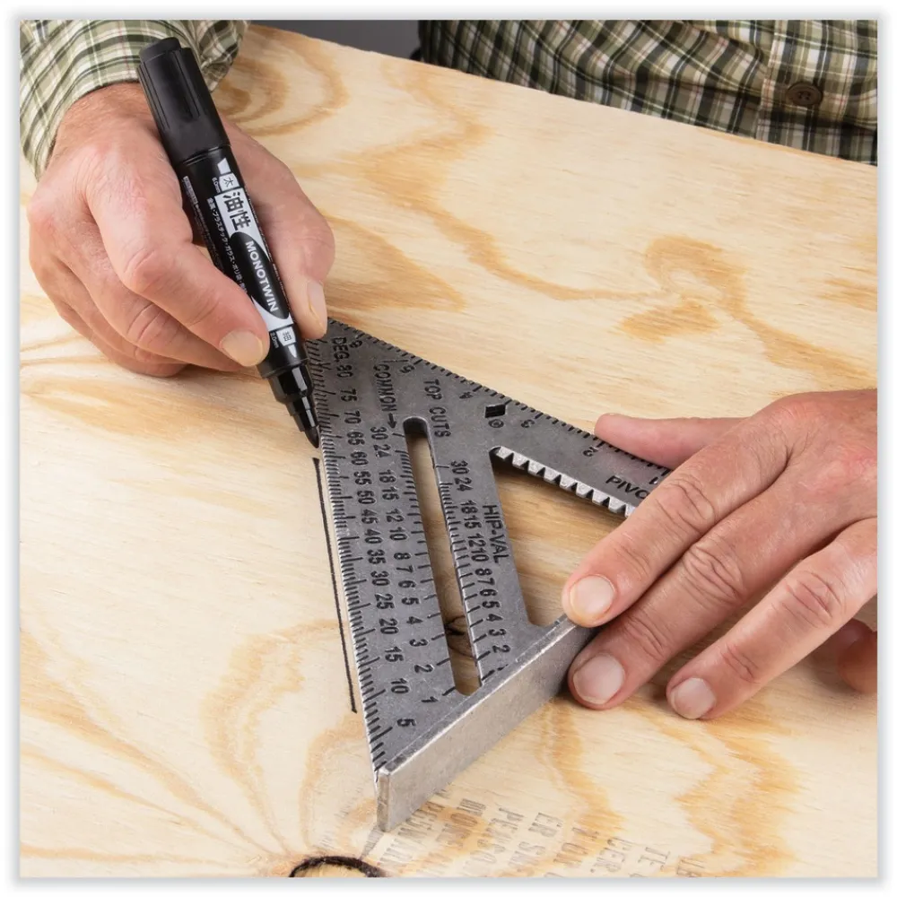 Outlet Mono Twin Fine/Broad Tips Bold Permanent Marker - Black (10/Box) Pens, Pencils & Markers