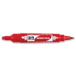Outlet Mono Twin Fine/Broad Tips Bold Permanent Marker - Red (10/Box) Pens, Pencils & Markers